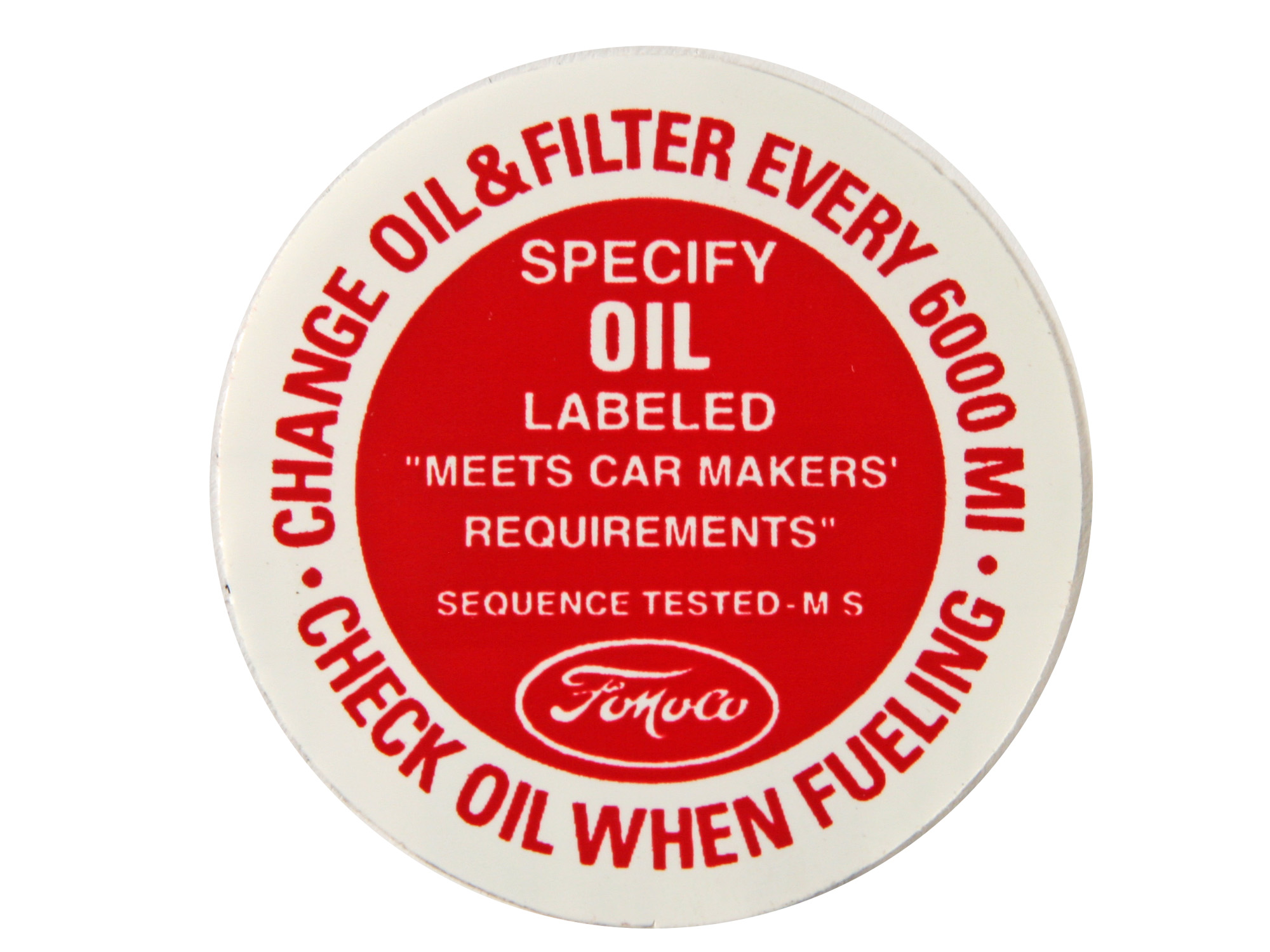 (image for) 65-67 OIL FILLER CAP DECAL - Click Image to Close