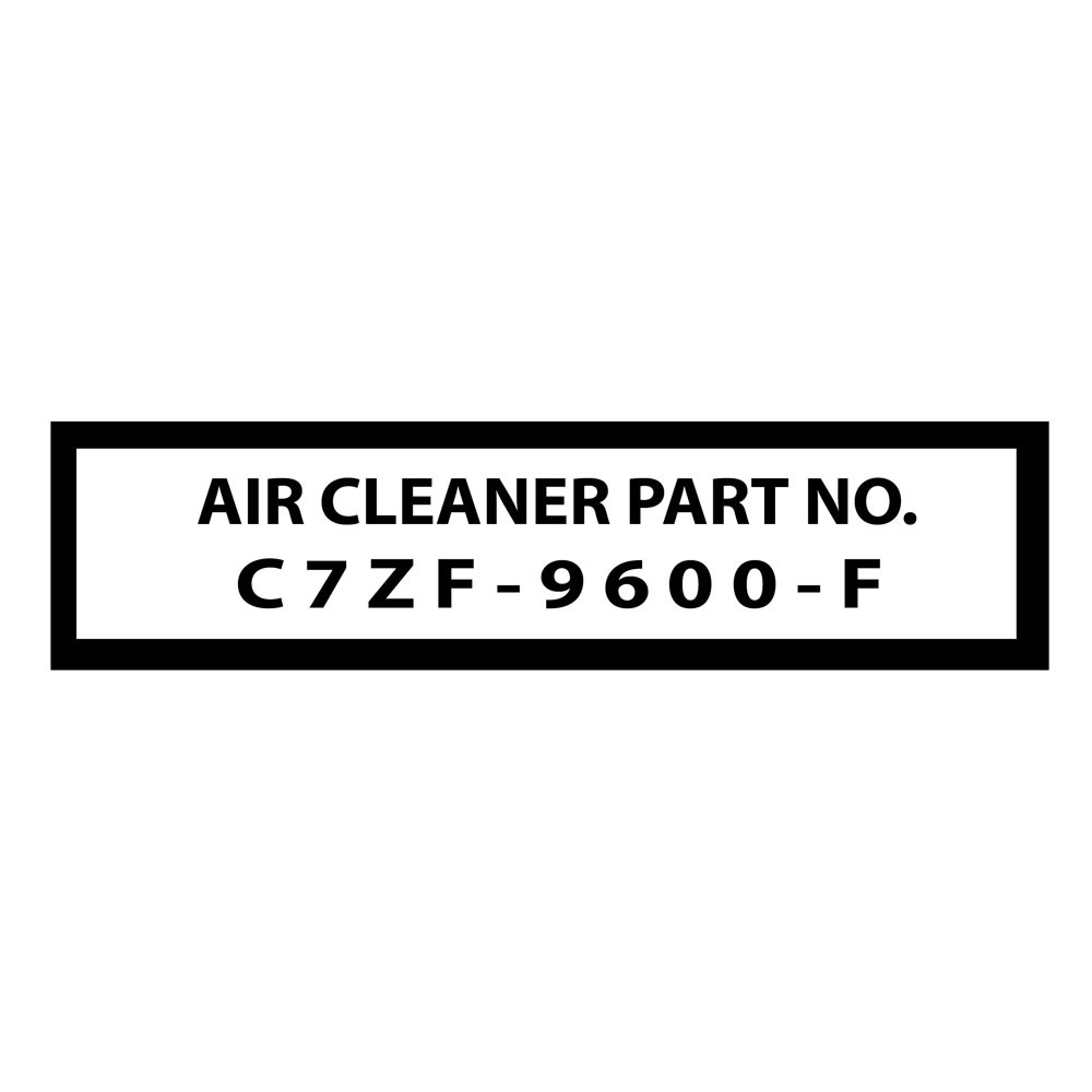 (image for) 67 AIR CLEANER PART NUMBER DECAL - Click Image to Close