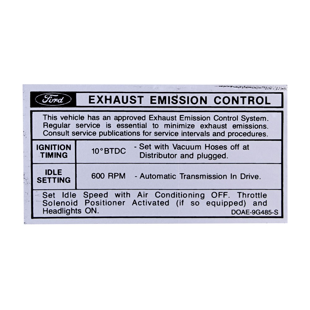 (image for) 70 351-2V AT EMISSION DECAL - D0AE-9C485-S - Click Image to Close