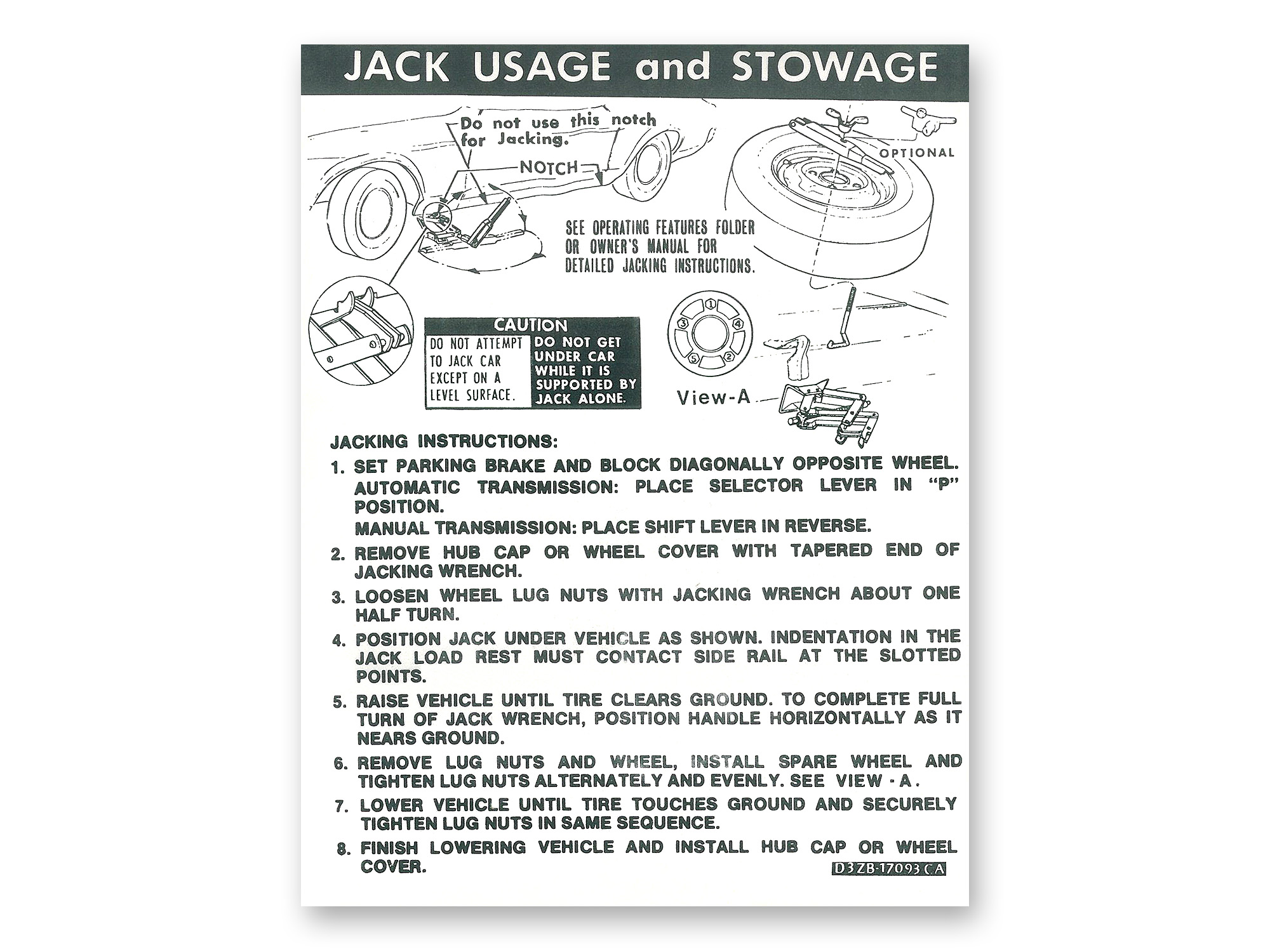 (image for) 73 COUPE - JACKING AND JACK STORAGE DECAL - Click Image to Close