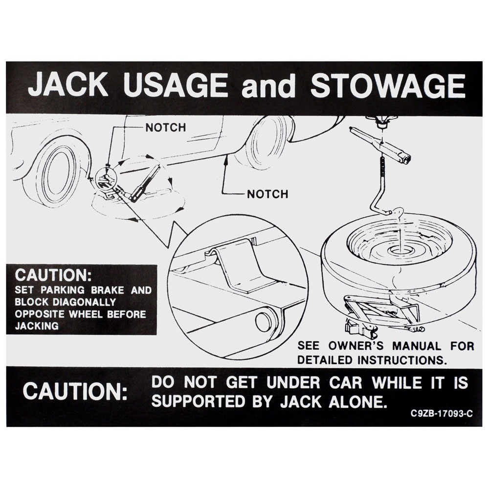 (image for) 69-70 JACK USAGE DECAL WITH REGULAR WHEEL - Click Image to Close