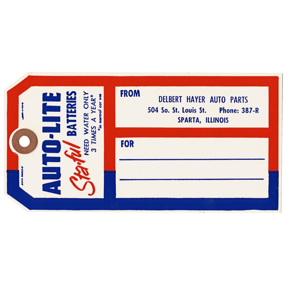 (image for) 64-72 AUTOLITE STA-FUL BATTERY TAG - Click Image to Close