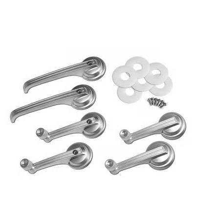 (image for) 65-67 INSIDE DOOR HANDLE AND WINDOW CRANK KIT - CP/CV - SATIN