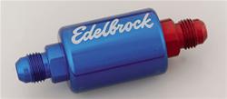 (image for) EDELBROCK INLINE FUEL FILTER - ALUMINUM ANIDIZED BLUE - Click Image to Close