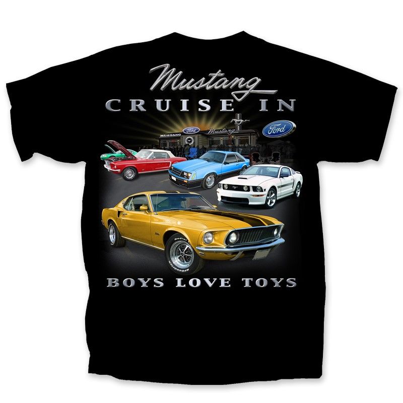 (image for) T-SHIRT - MUSTANG BOYS LOVE TOYS, BLACK, LARGE - Click Image to Close