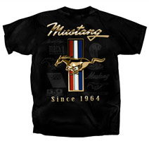 (image for) FORD GOLDEN TRIBAR MUSTANG SINCE 1964 BLACK T-SHIRT - X-LARGE - Click Image to Close