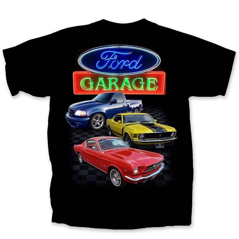 (image for) T-SHIRT - FORD NEON GARAGE, BLACK, LARGE - Click Image to Close