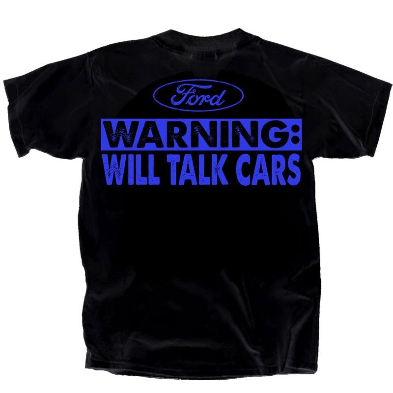 (image for) T-SHIRT, "WILL TALK CARS", BLACK, LARGE