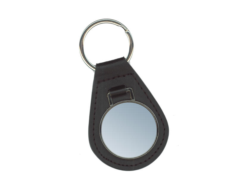 (image for) BLACK LEATHER KEY FOB WITH COBRA INSERT - 2 PCS