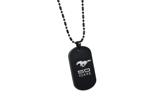 (image for) MUSTANG - 50TH ANNIVERSARY - MALE 3D RAISED DOG TAG - BLACK - Click Image to Close