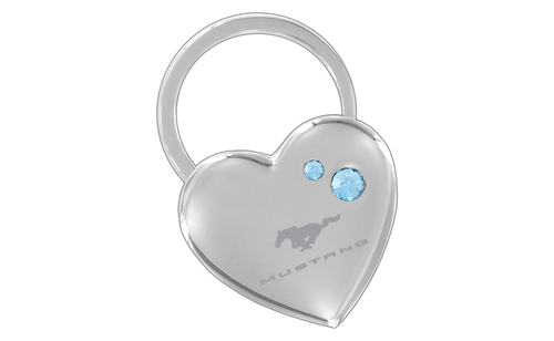 (image for) MUSTANG BLOCK - CHROME HEART SHAPE KEY CHAIN - BLUE - Click Image to Close