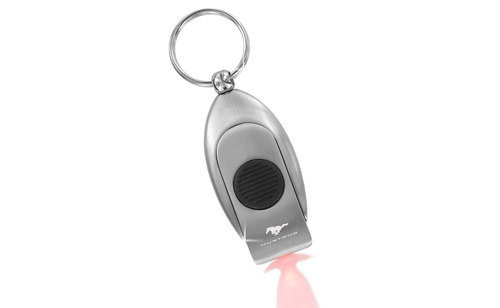 (image for) MUSTANG BLOCK - LIGHTED METAL KEY CHAIN - RED LIGHT - Click Image to Close