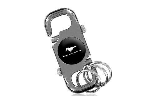 (image for) MUSTANG BLOCK - BLACK NICKEL WITH INSERT STUBBY KEY CHAIN - Click Image to Close