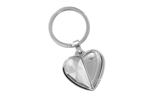 (image for) MUSTANG BLOCK - HALF CRYSTAL & HALF METAL HEART SHAPE KEY CHAIN - Click Image to Close