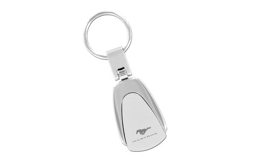 (image for) MUSTANG BLOCK -SATIN CHROME TEAR DROP KEY CHAIN