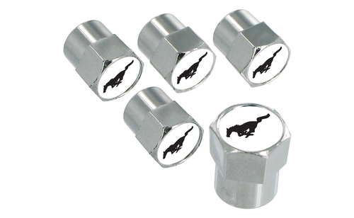 (image for) BLACK RUNNING HORSE VALVE STEM COVERS - 5 PCS - Click Image to Close