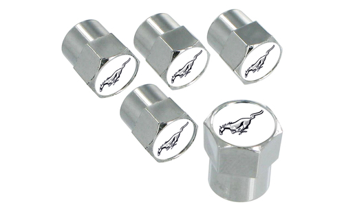 (image for) CHROME RUNNING HORSE VALVE STEM COVERS - 5 PCS - Click Image to Close