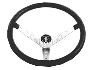 (image for) 15" FOAM MUSTANG STEERING WHEEL - BLACK - Click Image to Close