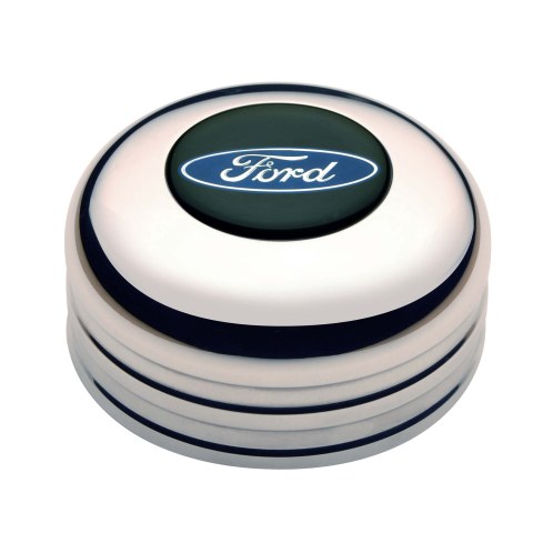 (image for) GT3 HORN BUTTON, STANDARD COLORED FORD OVAL, POLISHED - Click Image to Close