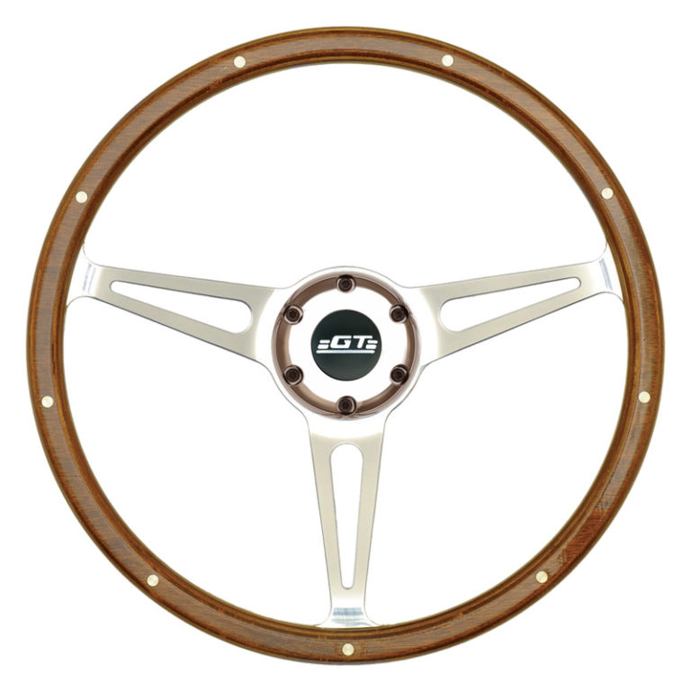 (image for) GT3 RETRO COBRA STYLE WOOD STEERING WHEEL - 14" - 3 1/4" DISH WI - Click Image to Close