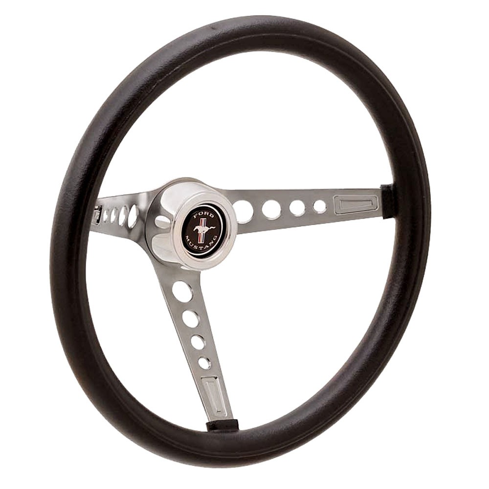(image for) GT3 RETRO STEERING WHEEL, MUSTANG STYLE , BLACK FOAM - Click Image to Close