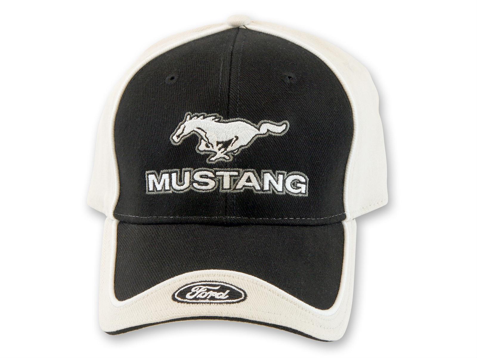 (image for) MUSTANG HAT W/FORD LOGO, BONE/BLACK - Click Image to Close
