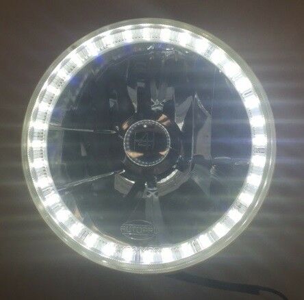 (image for) 7" HALOGEN HEADLIGHT WITH LED RING - Click Image to Close