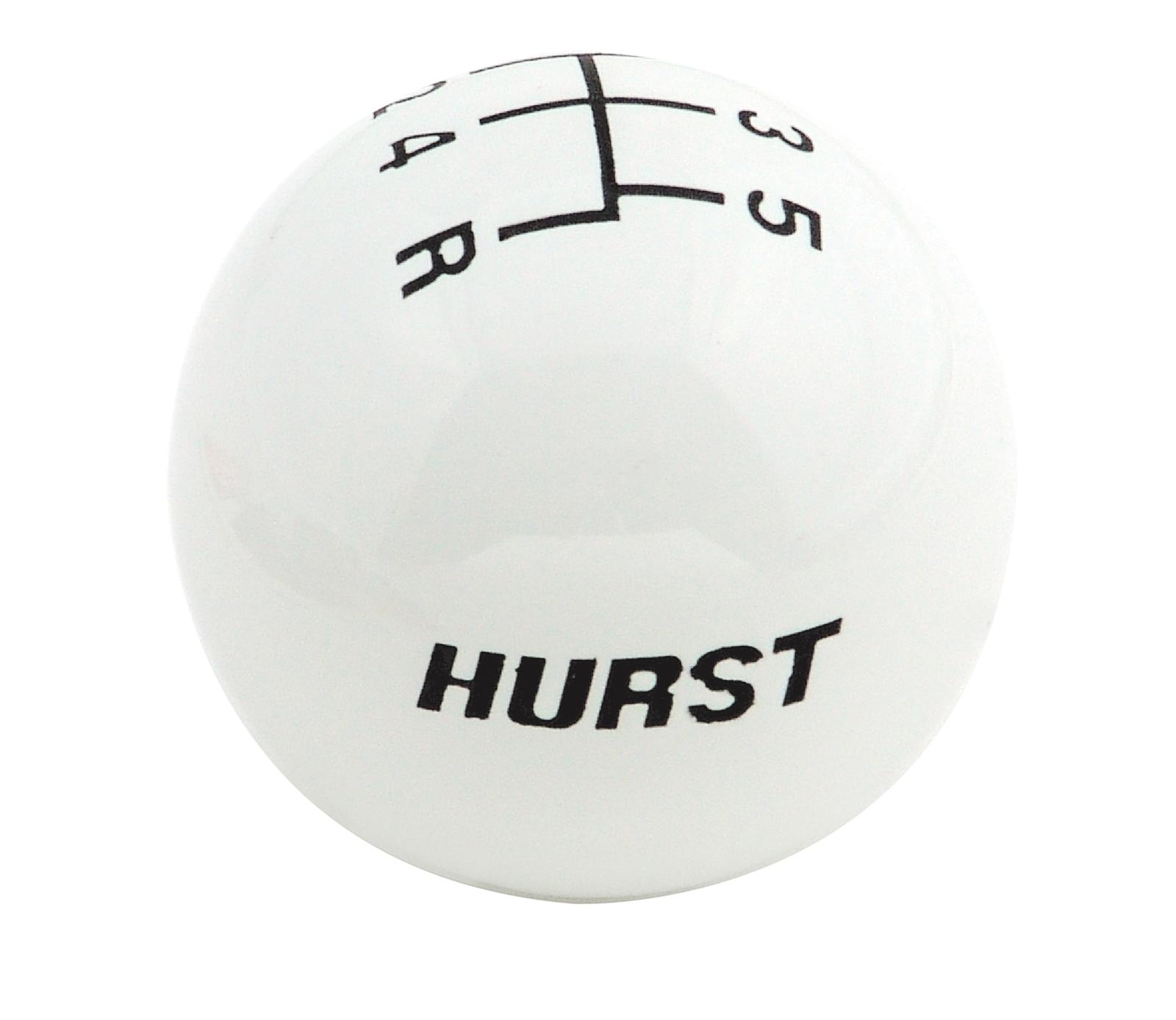 (image for) WHITE 5 SPEED SHIFTER KNOB - 3/8"-16 THREAD - REVERSE RIGHT DOWN