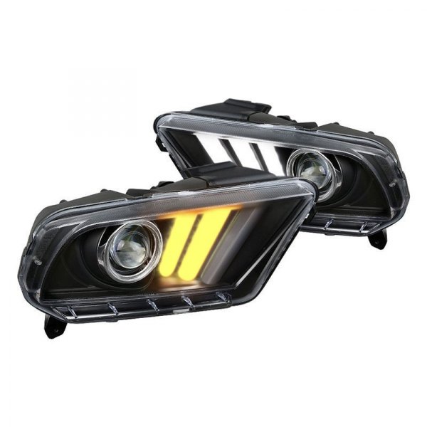 (image for) 10-13 BLACK SEQUENTIAL PROJECTOR HEADLIGHTS W/LEDS - Click Image to Close