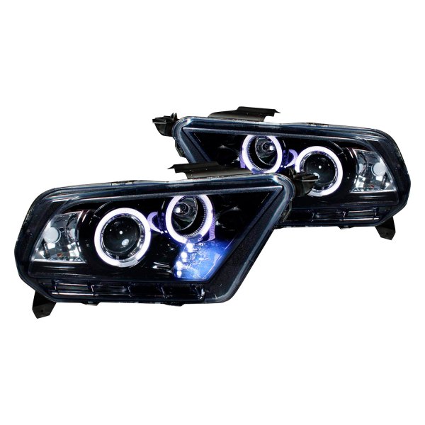 (image for) 10-UP GLOSSY BLACK PROJECTOR HEADLIGHTS - SMOKE LENS - HALOGEN M - Click Image to Close