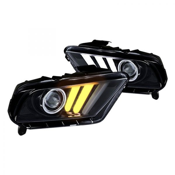 (image for) 10-14 BLACK SEQUENTIAL PROJECTOR HEADLIGHTS SMOKE W/LEDS