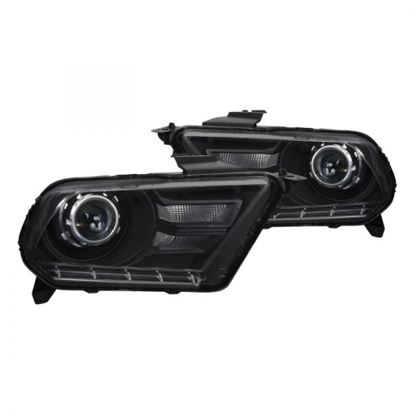 (image for) 10-14 RETRO PROJECTOR HEADLIGHTS - BLACK - Click Image to Close