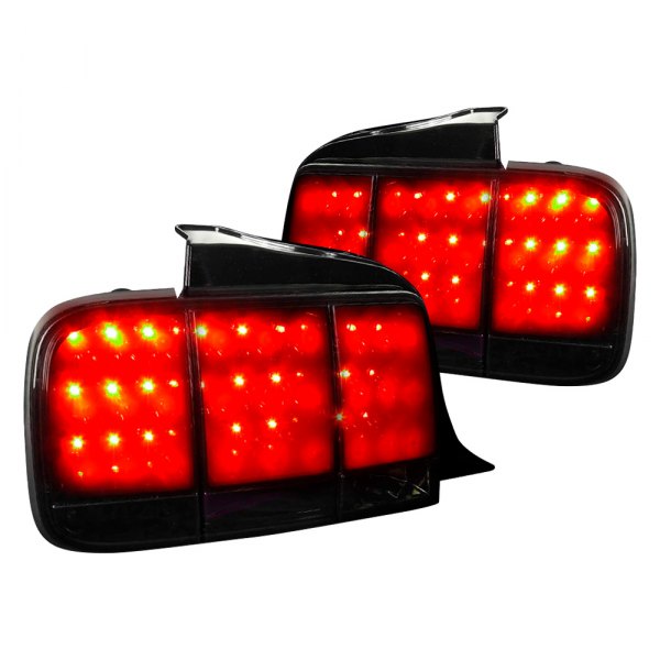 (image for) 05-09 LED TAIL LIGHTS - GLOSSY BLACK HOUSING WITH SMOKE LENS