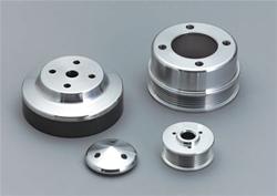 (image for) MARCH PULLEY SET - SERPENTINE, ALUMINUM, CLEAR POWERCOATED, FORD - Click Image to Close