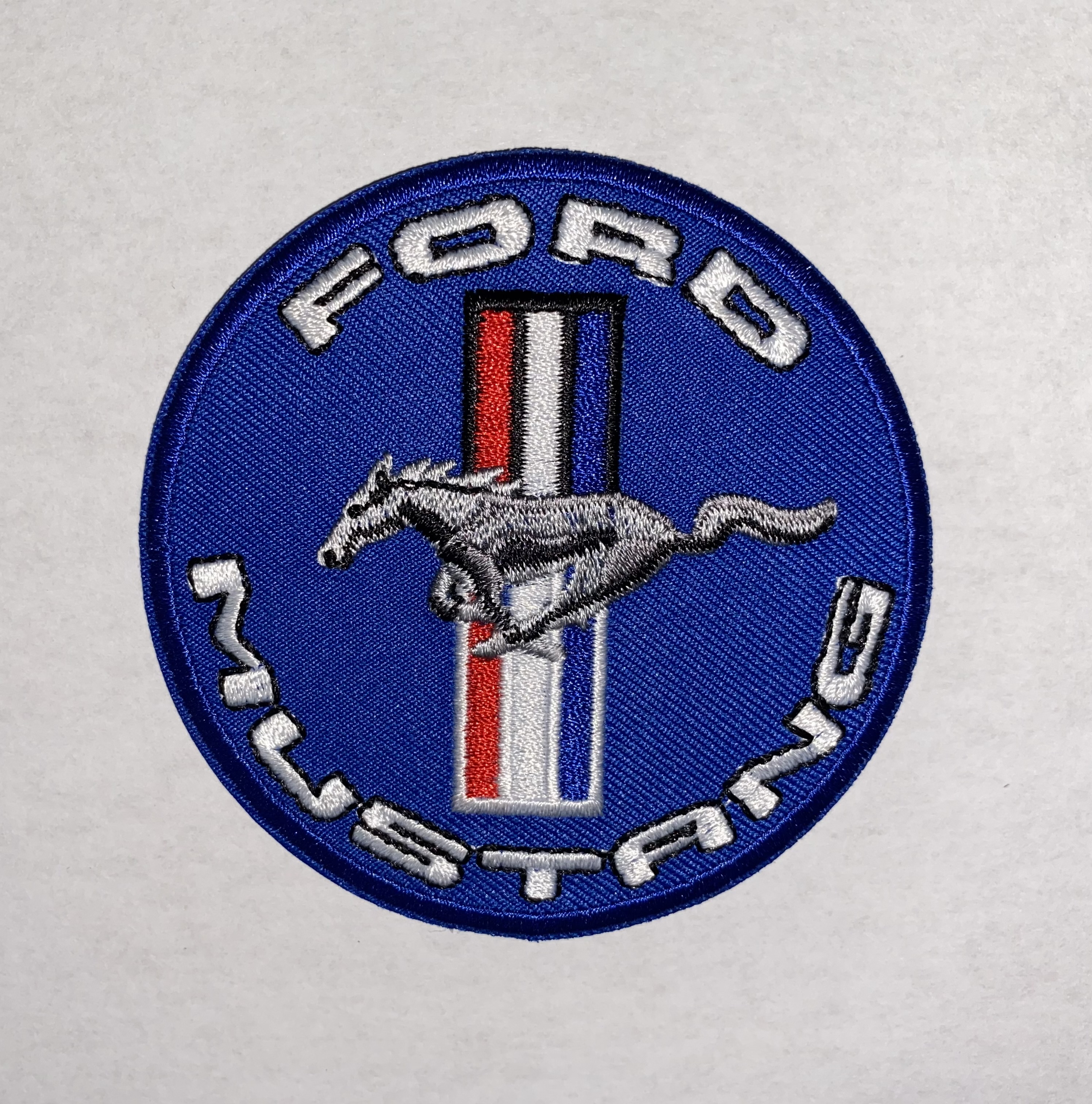 (image for) 3" PATCH - "FORD MUSTANG" - BLUE - Click Image to Close