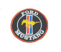 (image for) FORD MUSTANG PATCH BLACK - 3" DIAMETER - Click Image to Close