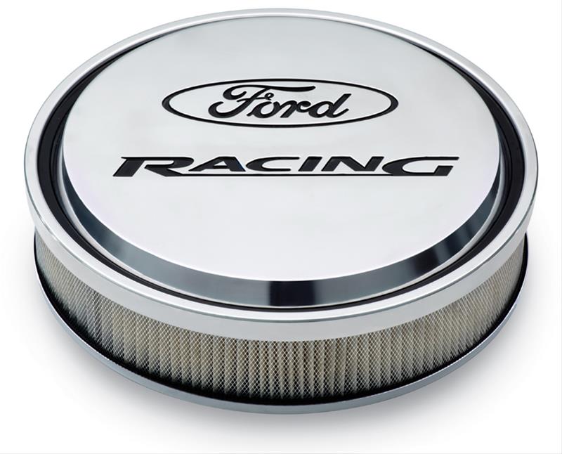 (image for) 13" ROUND POLISHED ALUMINUM SLANT-EDGE FORD RACING AIR CLEANER - Click Image to Close