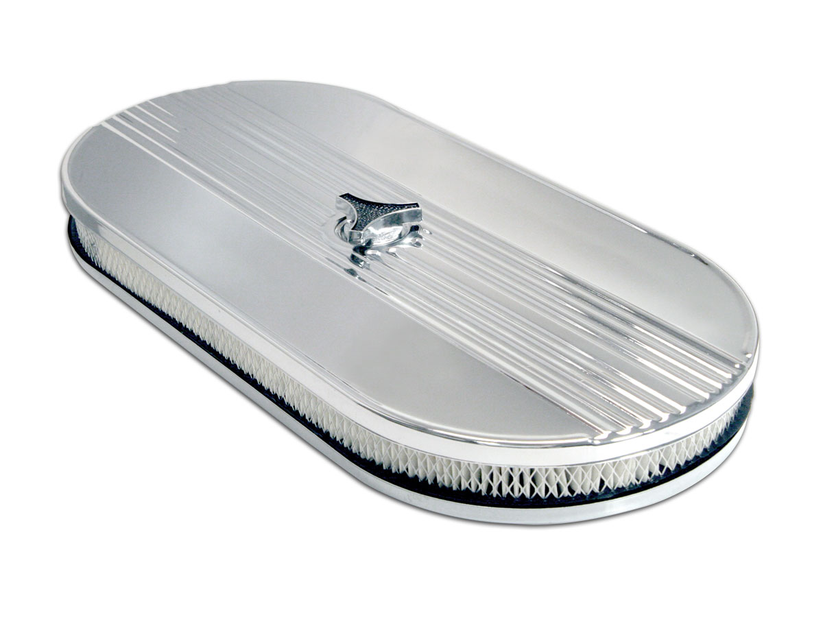 (image for) 1964-73 MUSTANG AIR CLEANER (V8, OVAL, CHROME PLATED) - Click Image to Close