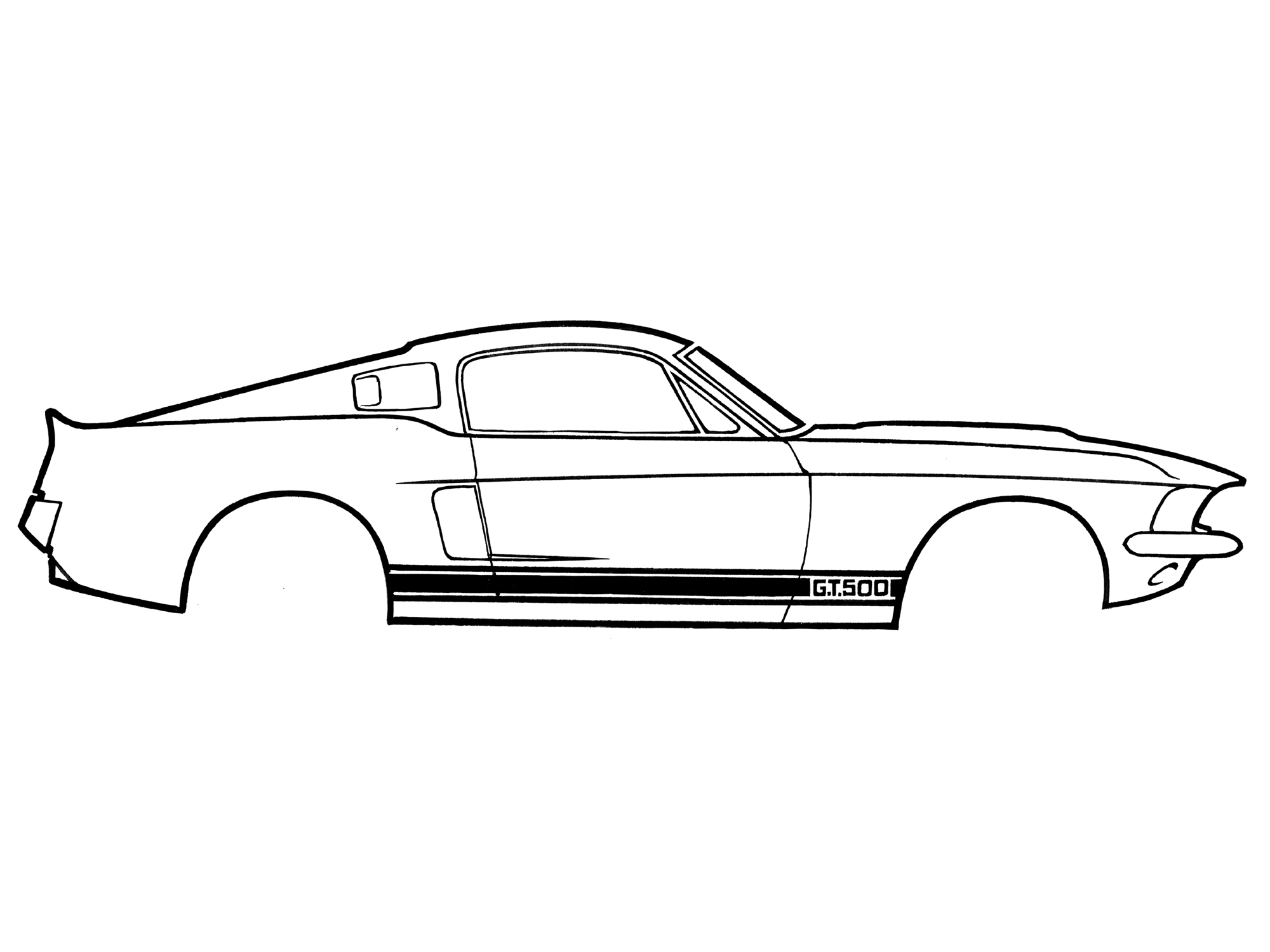 (image for) 66-68 SHELBY GT350 STRIPE KIT TYPE 1 WHITE - Click Image to Close