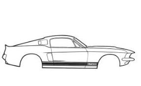 (image for) 66-68 SHELBY GT350 STRIPE KIT TYPE 1 WHITE - Click Image to Close