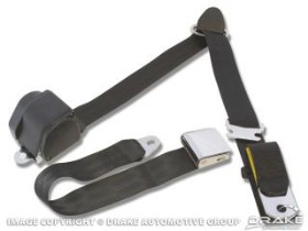 (image for) 3 POINT CHROME LIFT LATCH FRONT SEAT BELT KIT - BLACK - Click Image to Close