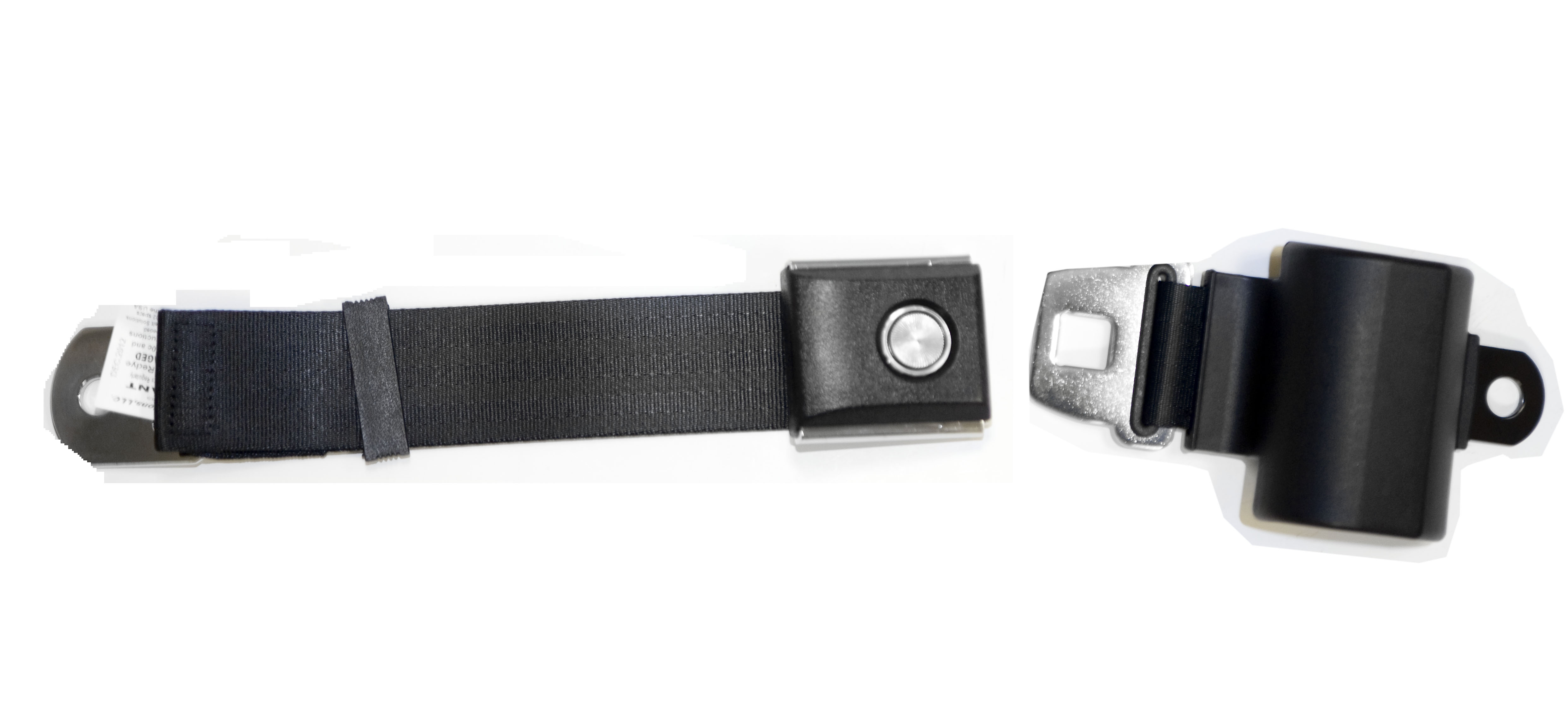 (image for) 64-73 RETRACTABLE LAP BELT - BLACK - PUSH BUTTON WITH STAR BURST - Click Image to Close