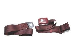 (image for) 60" WRINKLED WITH PUSH BUTTON SEAT BELT - MAROON - Click Image to Close