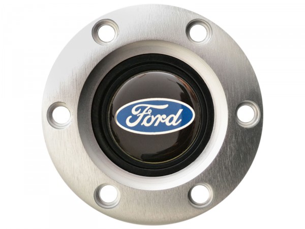 (image for) S6 PREMIUM SERIES HORN BUTTON WITH FORD OVAL EMBLEM - BRUSHED - Click Image to Close