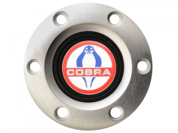 (image for) S6 PREMIUM SERIES HORN BUTTON WITH COBRA EMBLEM - BRUSHED - Click Image to Close
