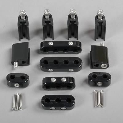(image for) TAYLOR - VERTICLE 7-8MM SPARK PLUG WIRE LOOM HOLDER KIT - BLACK - Click Image to Close