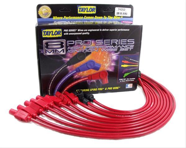 (image for) TAYLOR SPIRO-PRO 8 MM STRAIGHT SPARK PLUG WIRE SET - RED - Click Image to Close