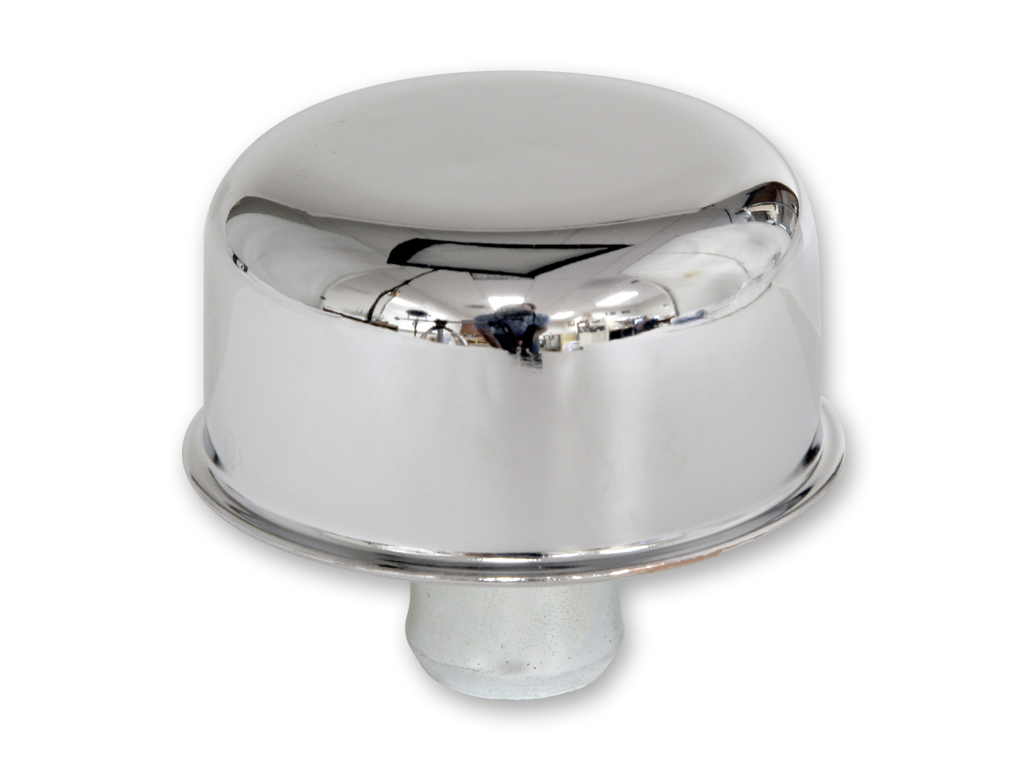 (image for) CHROME PUSH-IN OPEN EMISSIONS OIL BREATHER CAP - Click Image to Close