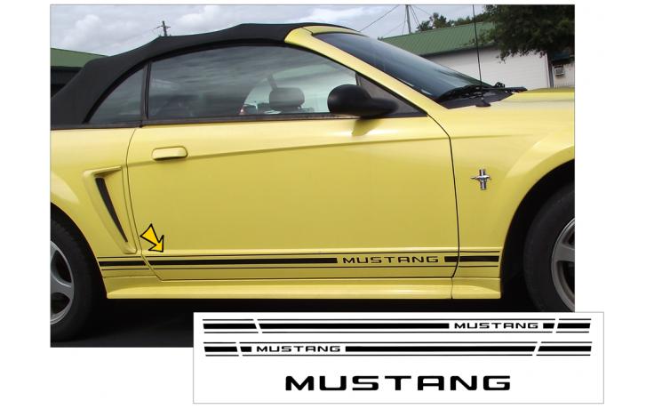 (image for) 99-04 ROCKER STRIPE KIT - MUSTANG - 2.5" - GOLD METALLIC - Click Image to Close